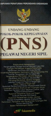 Undang-Undang Pokok-Pokok Kepegawaian (PNS)