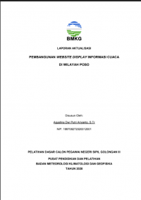 LAPORAN AKTUALISASI

PEMBANGUNAN WEBSITE DISPLAY INFORMASI CUACA

DI WILAYAH POSO